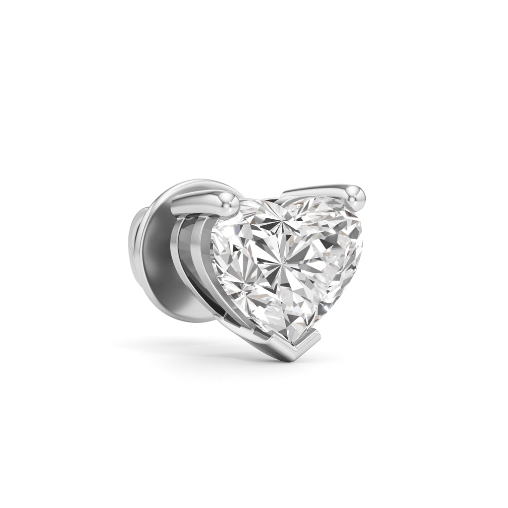 2Ct Heart Shape Solitaire Studs Earrings
