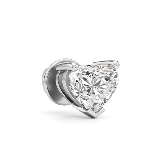 2Ct Heart Shape Solitaire Studs Earrings