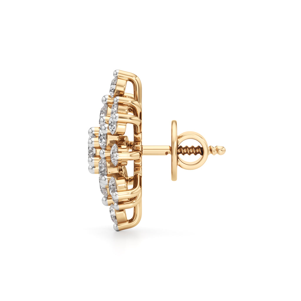 1.75Ct Round Shape Fancy Studs Earrings