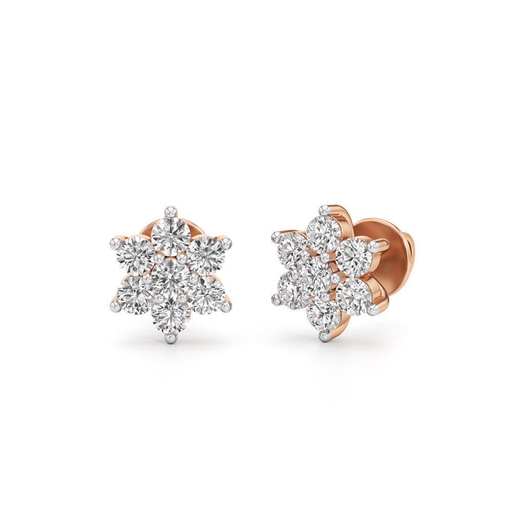 1.25Ct Round Shape Fancy Studs Earrings