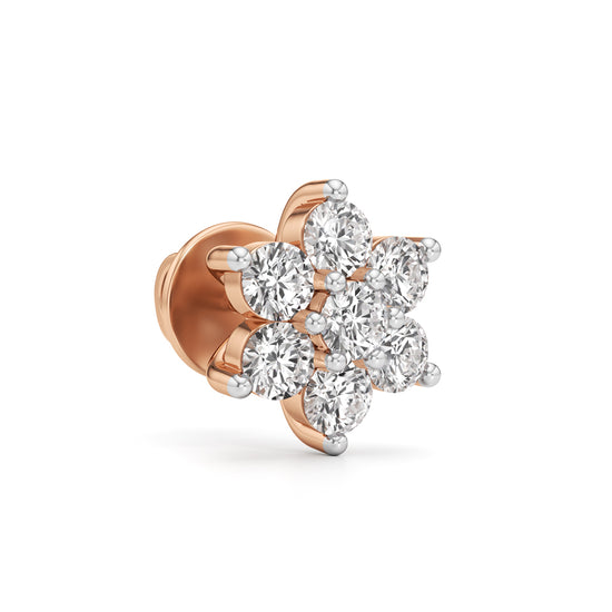 1.25Ct Round Shape Fancy Studs Earrings
