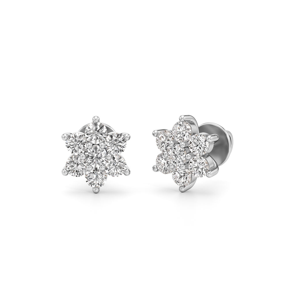 1.25Ct Round Shape Fancy Studs Earrings