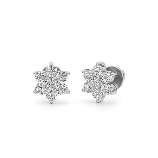 1.25Ct Round Shape Fancy Studs Earrings