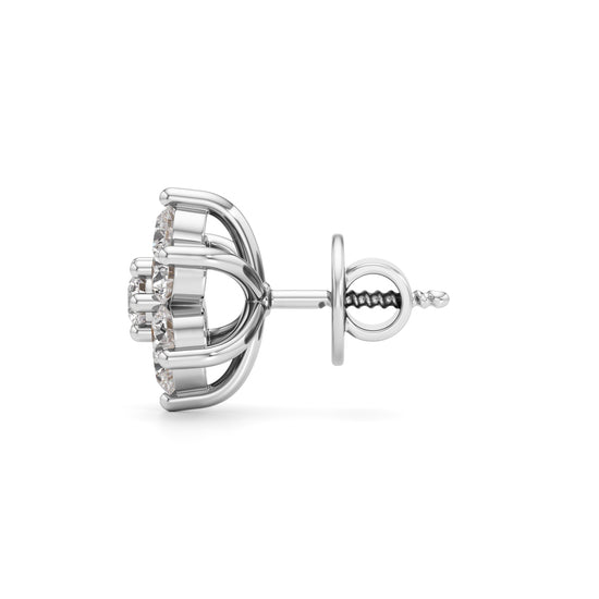 1.25Ct Round Shape Fancy Studs Earrings