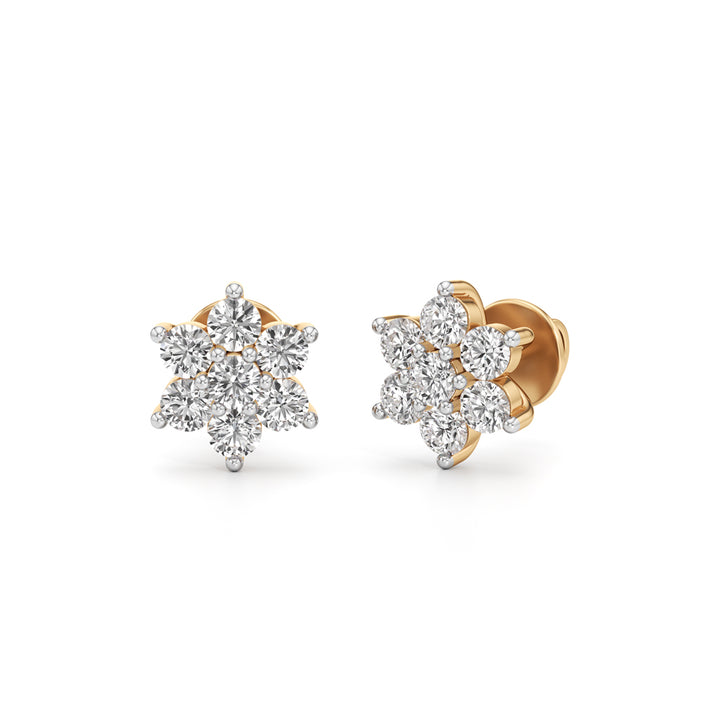 1.25Ct Round Shape Fancy Studs Earrings