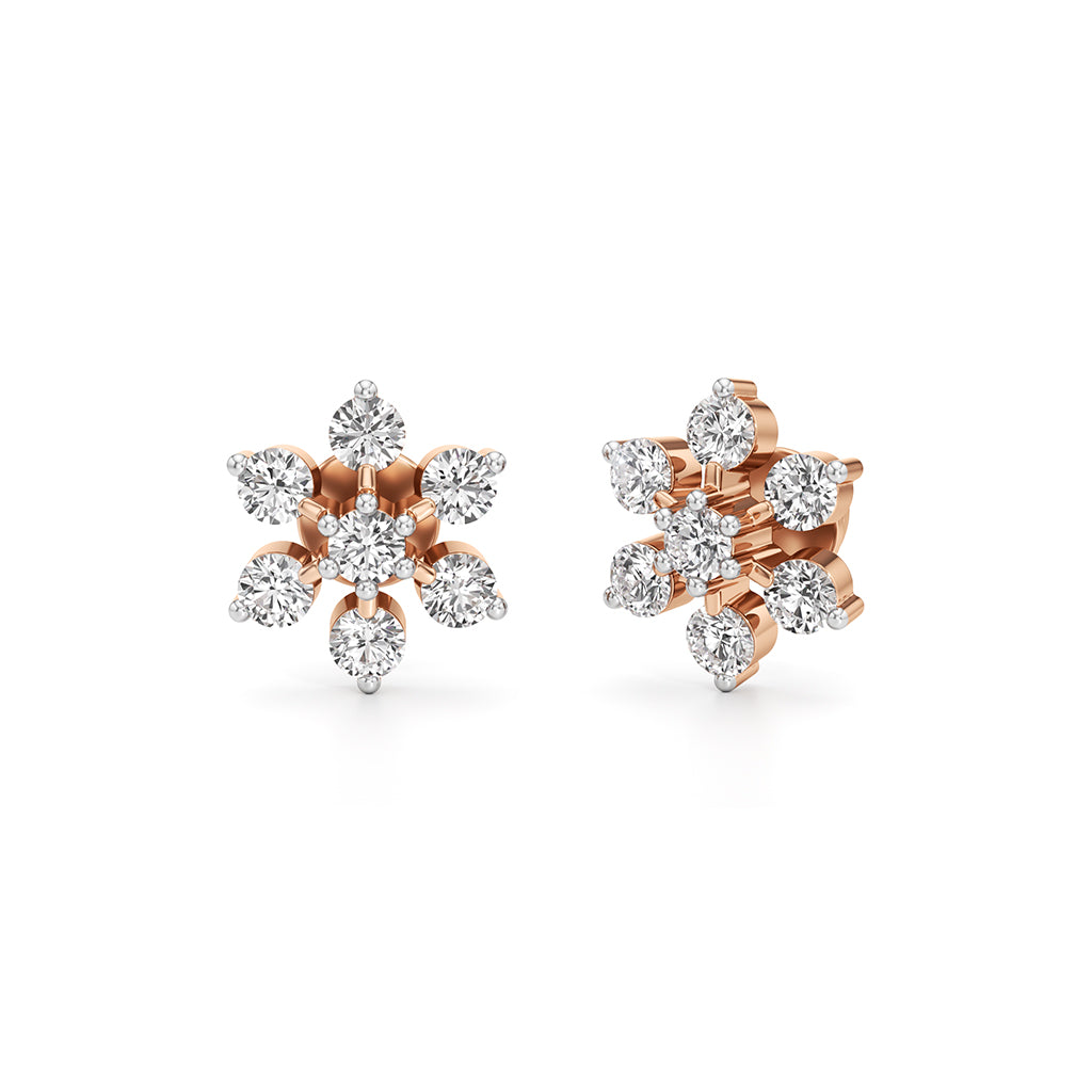 1.5Ct Round Shape Fancy Studs Earrings