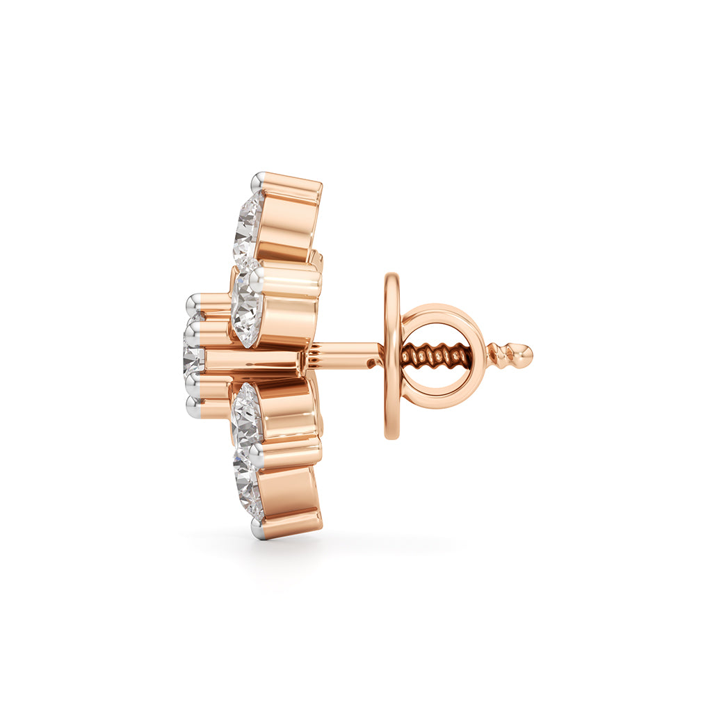 1.5Ct Round Shape Fancy Studs Earrings
