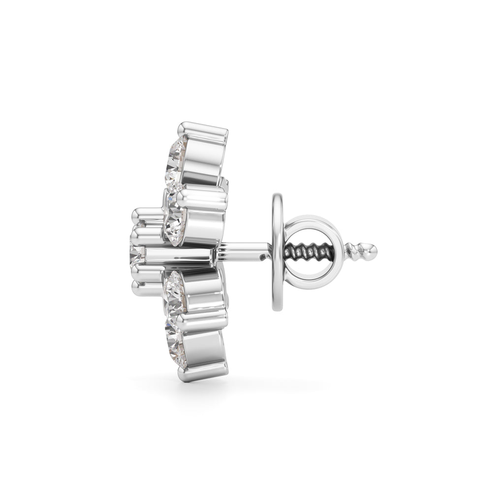 1.5Ct Round Shape Fancy Studs Earrings