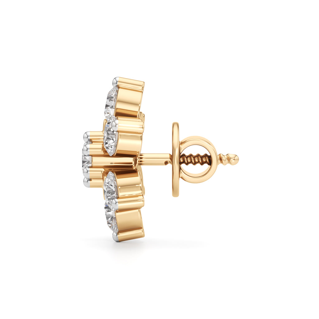 1.5Ct Round Shape Fancy Studs Earrings