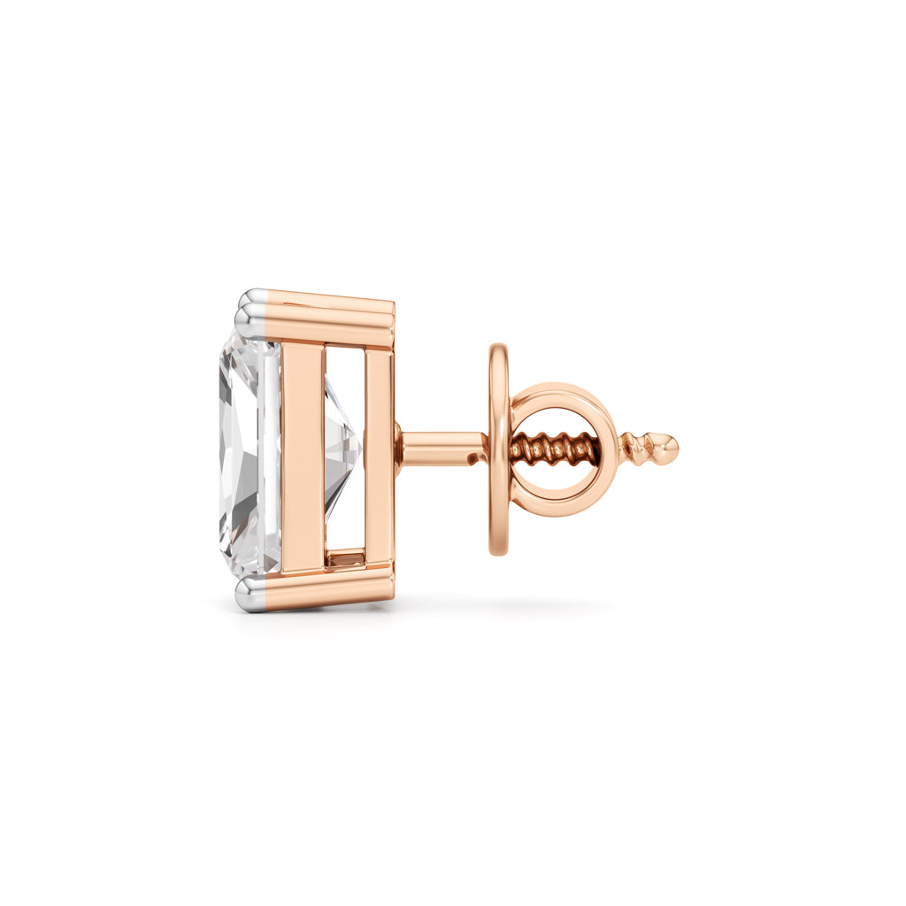 2.5Ct Radiant Shape Solitaire Studs Earrings