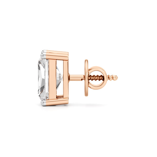 2.5Ct Radiant Shape Solitaire Studs Earrings