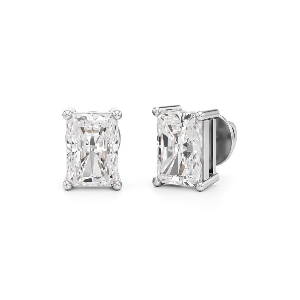 2.5Ct Radiant Shape Solitaire Studs Earrings