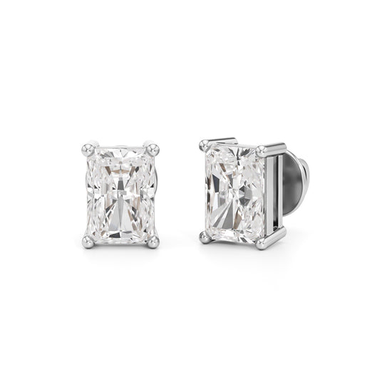 2.5Ct Radiant Shape Solitaire Studs Earrings