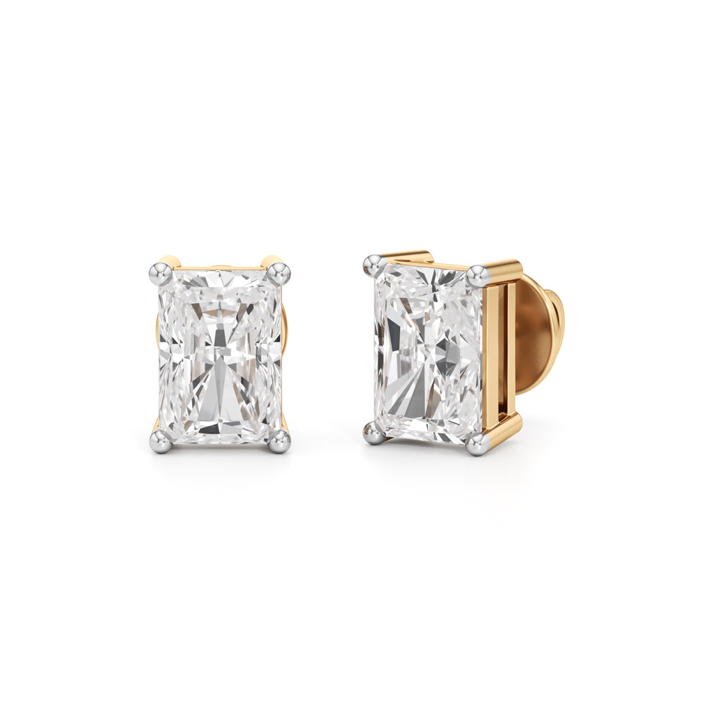 2.5Ct Radiant Shape Solitaire Studs Earrings