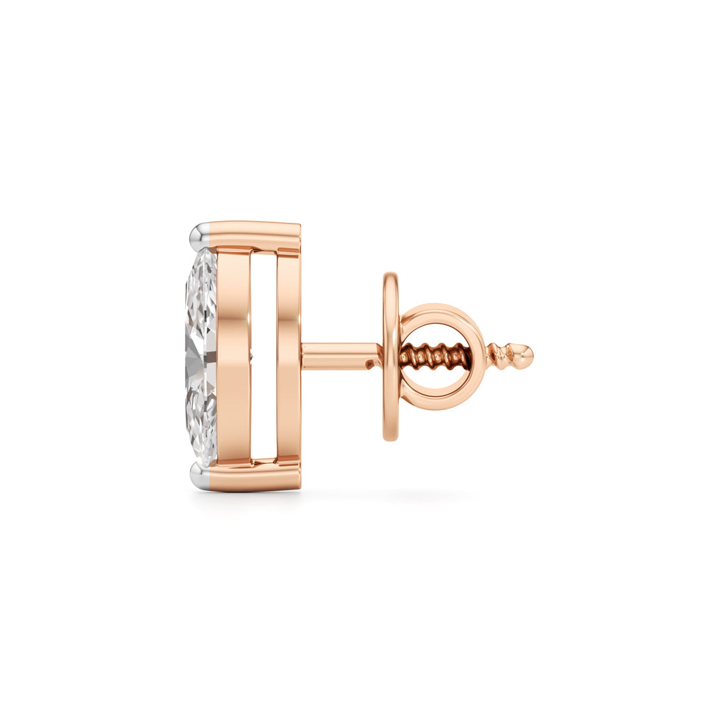 1Ct Marquise Shape Solitaire Studs Earrings