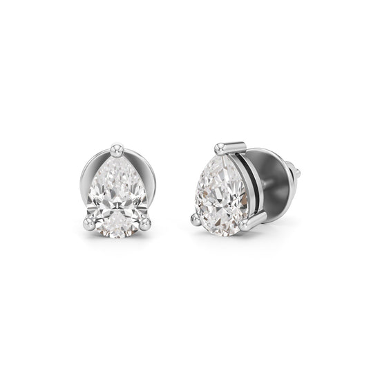 1Ct Pear Shape Solitaire Studs Earrings