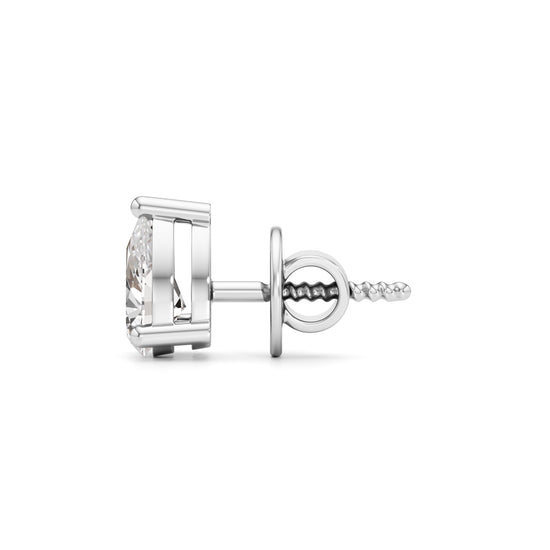 1Ct Pear Shape Solitaire Studs Earrings