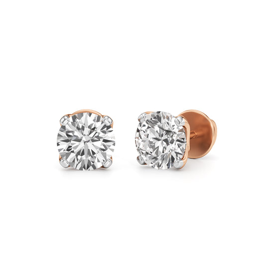2.5Ct Round Shape Solitaire Studs Earrings