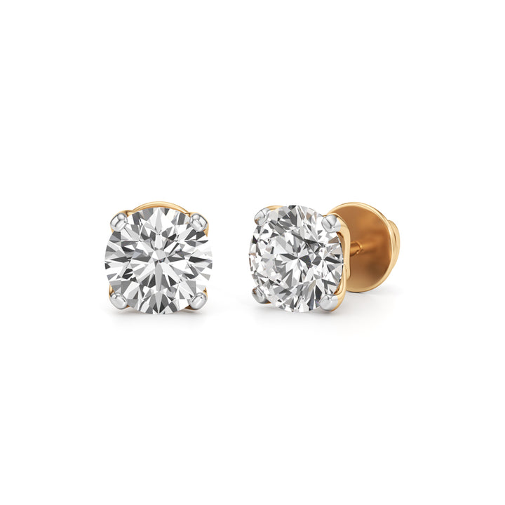 2.5Ct Round Shape Solitaire Studs Earrings