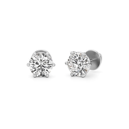 2.5Ct Round Shape Solitaire Studs Earrings