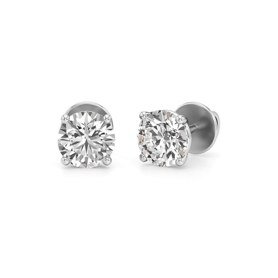 2Ct Round Shape Solitaire Studs Earrings