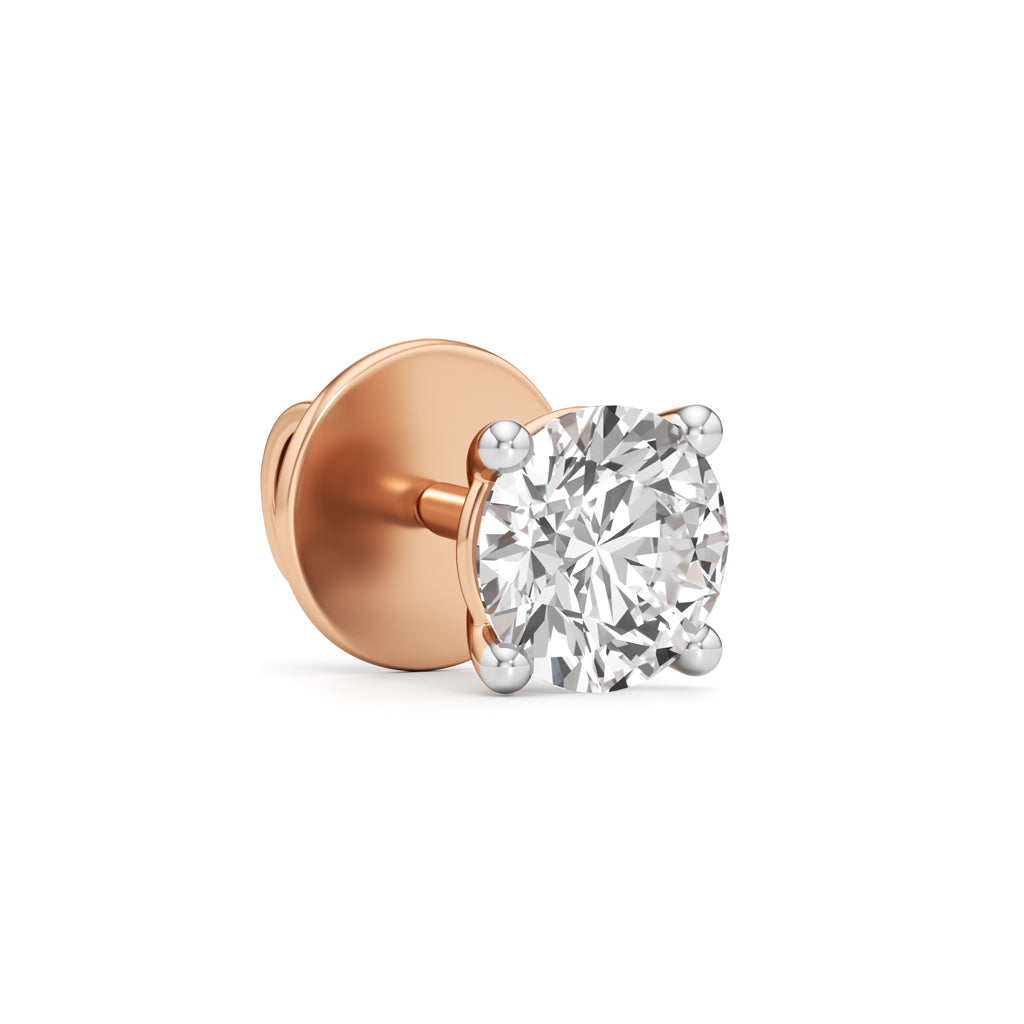 1Ct Round Shape Solitaire Studs Earrings