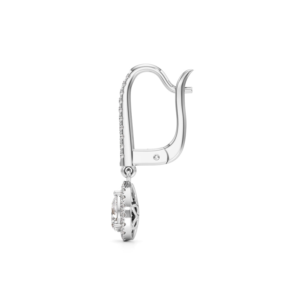 0.75Ct Pear Shape Hoops Earrings
