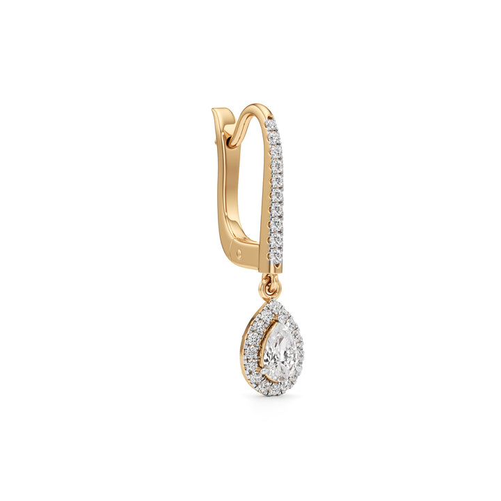 Radiant Pear-Drop 925 Silver  18k Gold Plated Halo Earrings