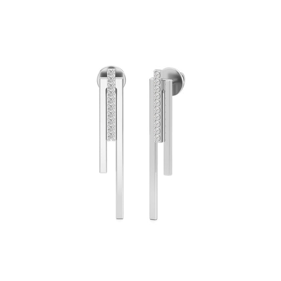 Radiant Lines Diamond Dangle Earrings