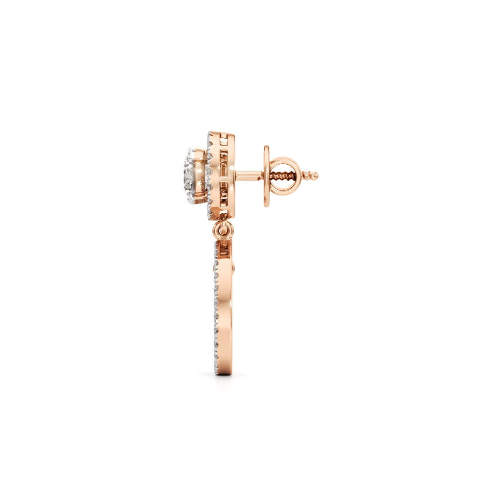 2.5Ct Round Shape Dangles Earrings