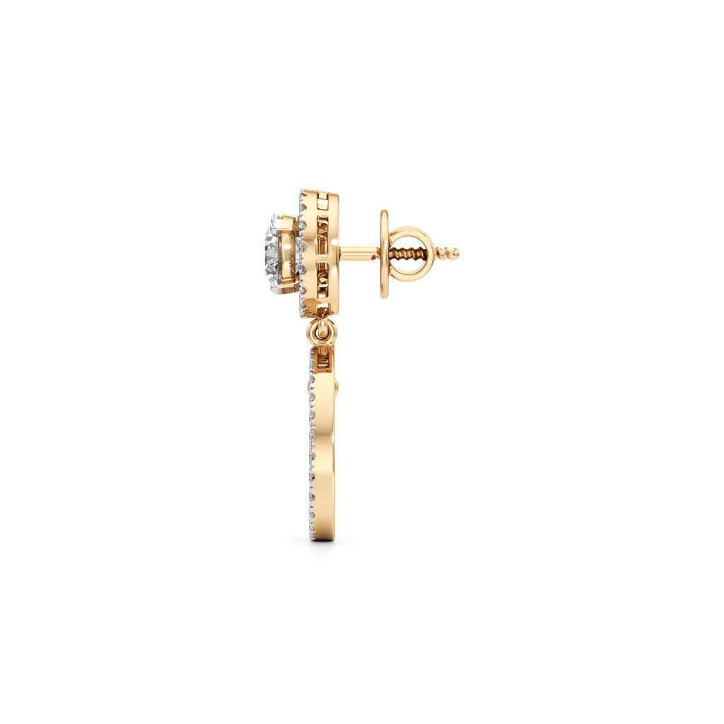 2.5Ct Round Shape Dangles Earrings