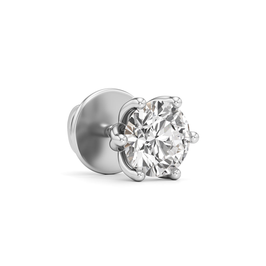 1Ct Round Shape Solitaire Studs Earrings