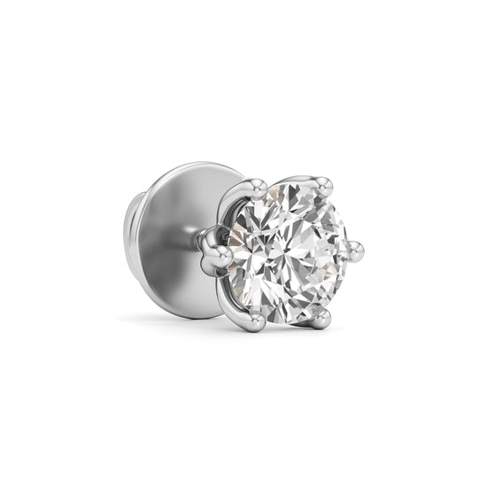 1Ct Round Shape Solitaire Studs Earrings
