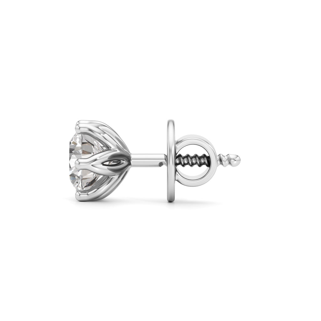1Ct Round Shape Solitaire Studs Earrings
