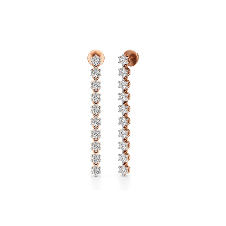 2Ct Round Shape Dangles Earrings