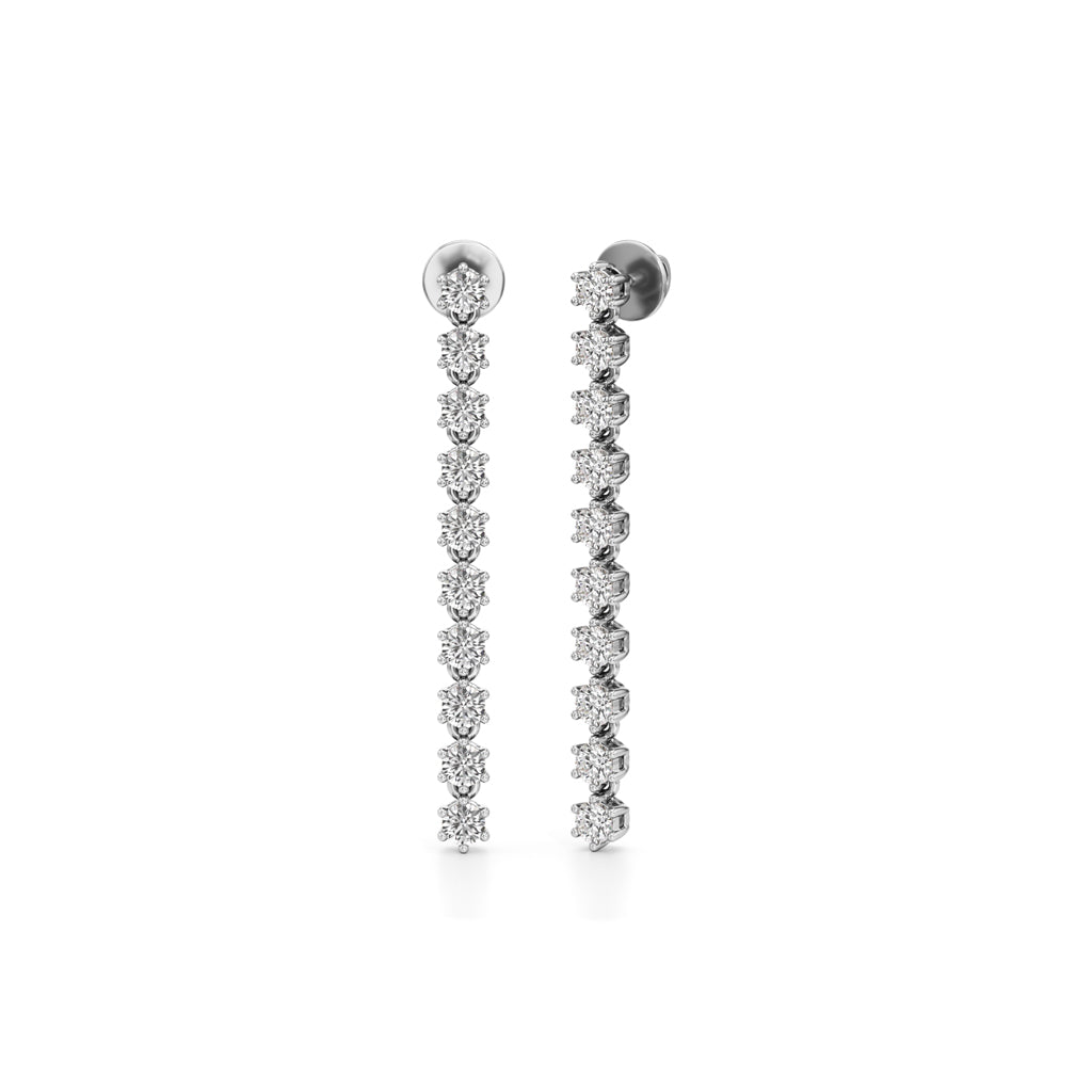 2Ct Round Shape Dangles Earrings