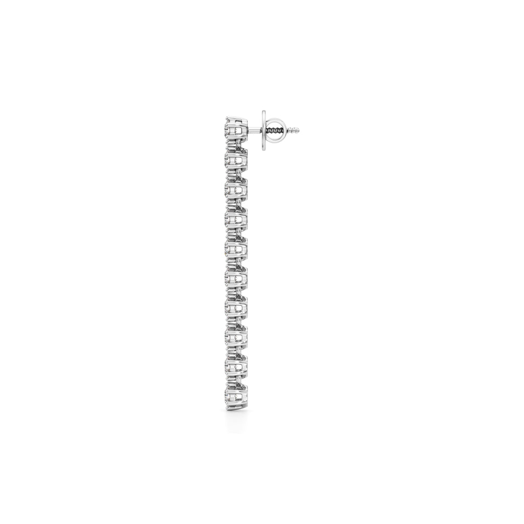 2Ct Round Shape Dangles Earrings