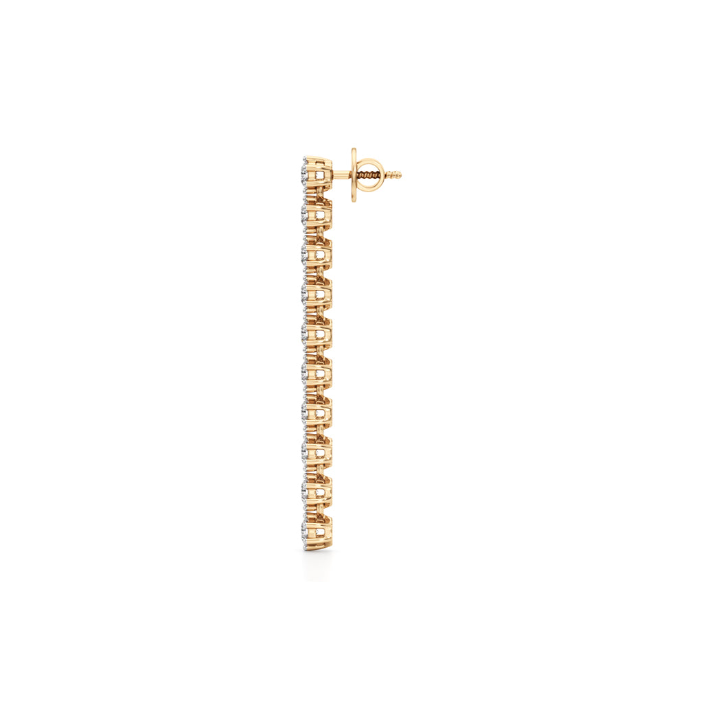 2Ct Round Shape Dangles Earrings