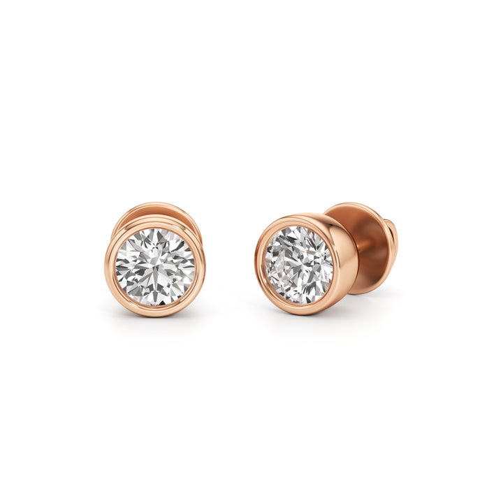 1Ct Round Shapem Solitaire Studs Earrings