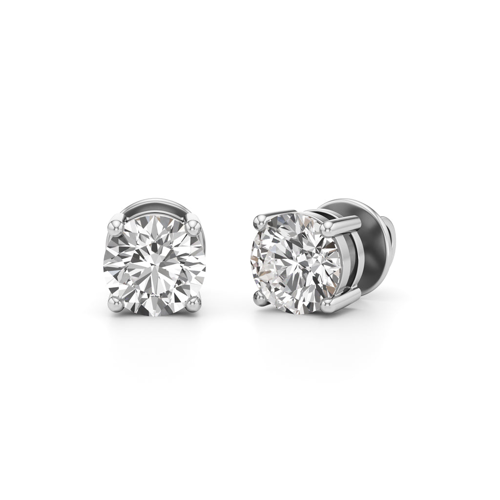 1.5Ct Round Shape Solitaire Studs Earrings