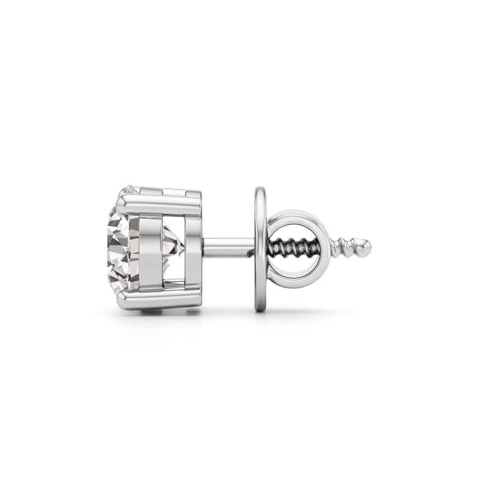 1.5Ct Round Shape Solitaire Studs Earrings