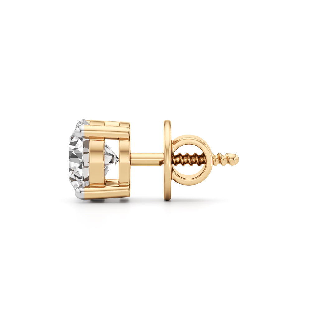 1.5Ct Round Shape Solitaire Studs Earrings