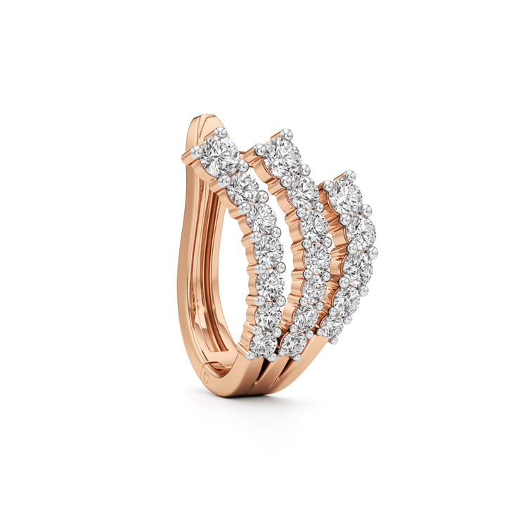 1Ct Round Shape Hoops Earrings