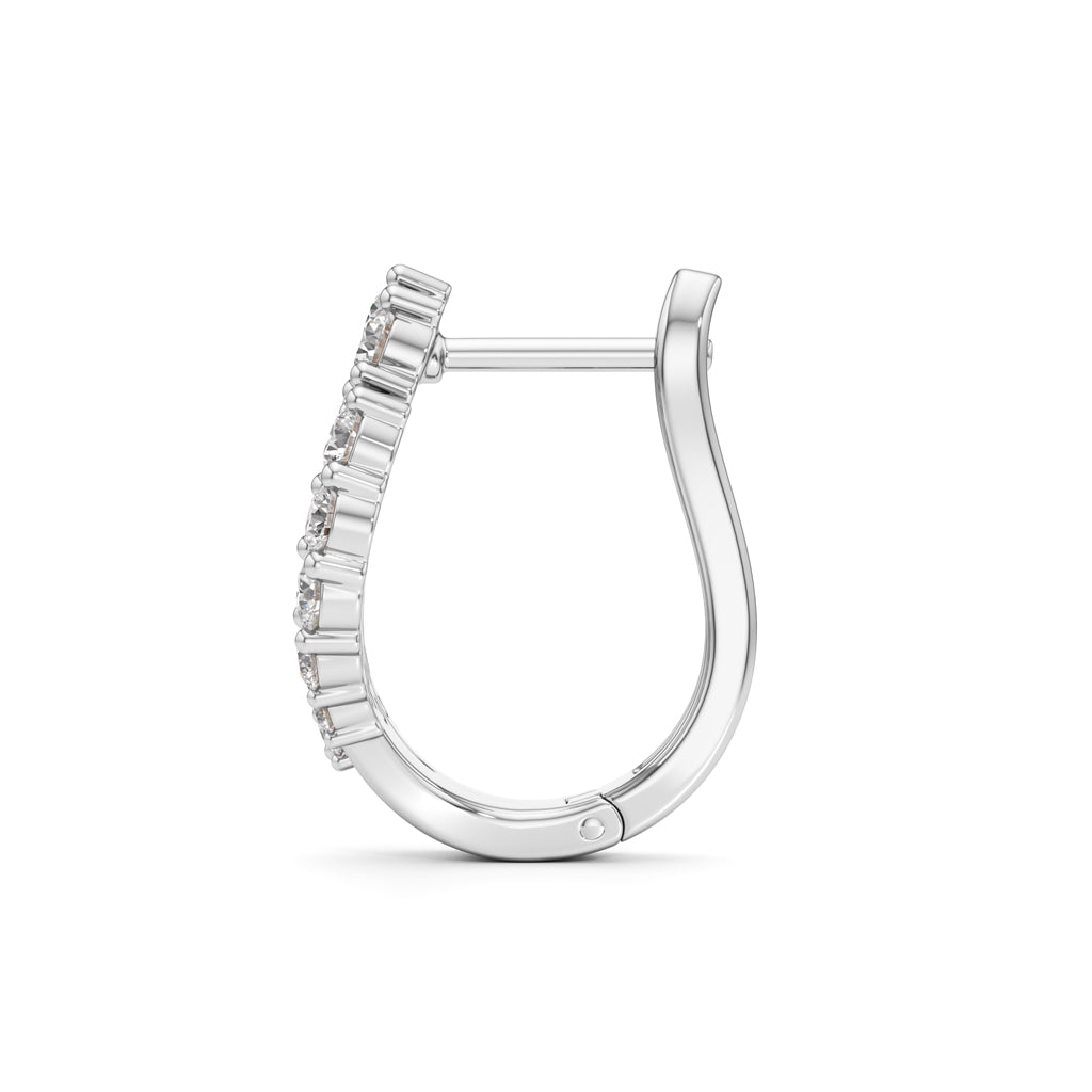 1Ct Round Shape Hoops Earrings