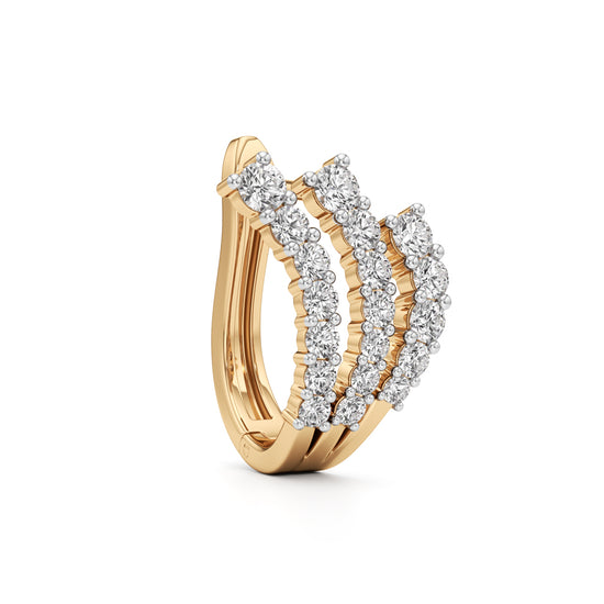 1Ct Round Shape Hoops Earrings