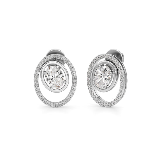 2.25Ct Oval Shape Fancy Studs Earrings