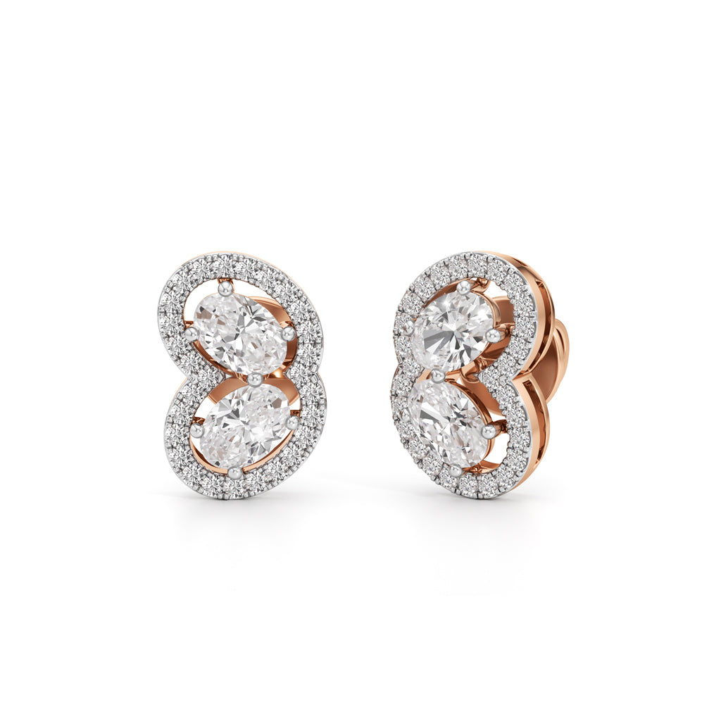 1.25Ct Round Shape Fancy Studs Earrings