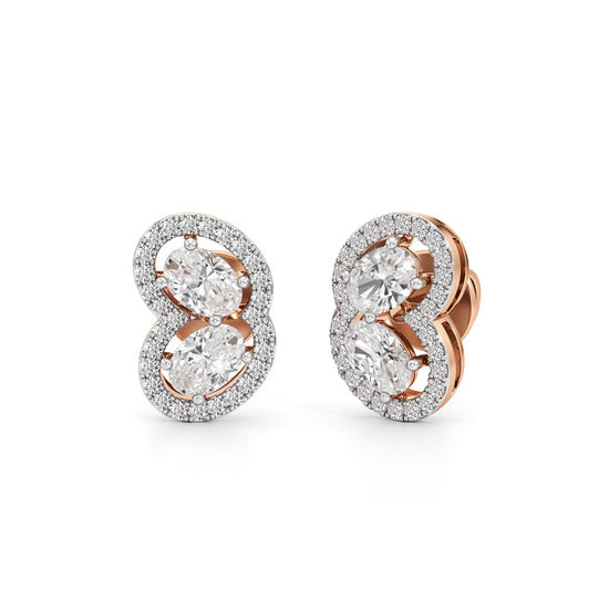 1.25Ct Round Shape Fancy Studs Earrings