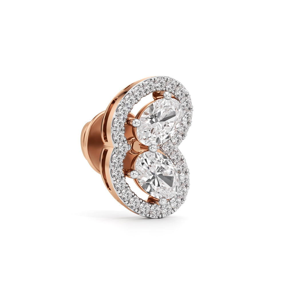 1.25Ct Round Shape Fancy Studs Earrings