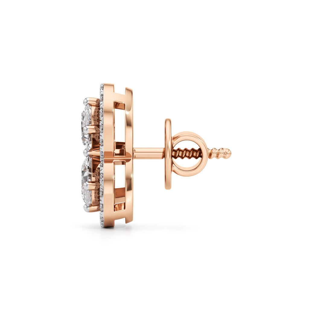1.25Ct Round Shape Fancy Studs Earrings
